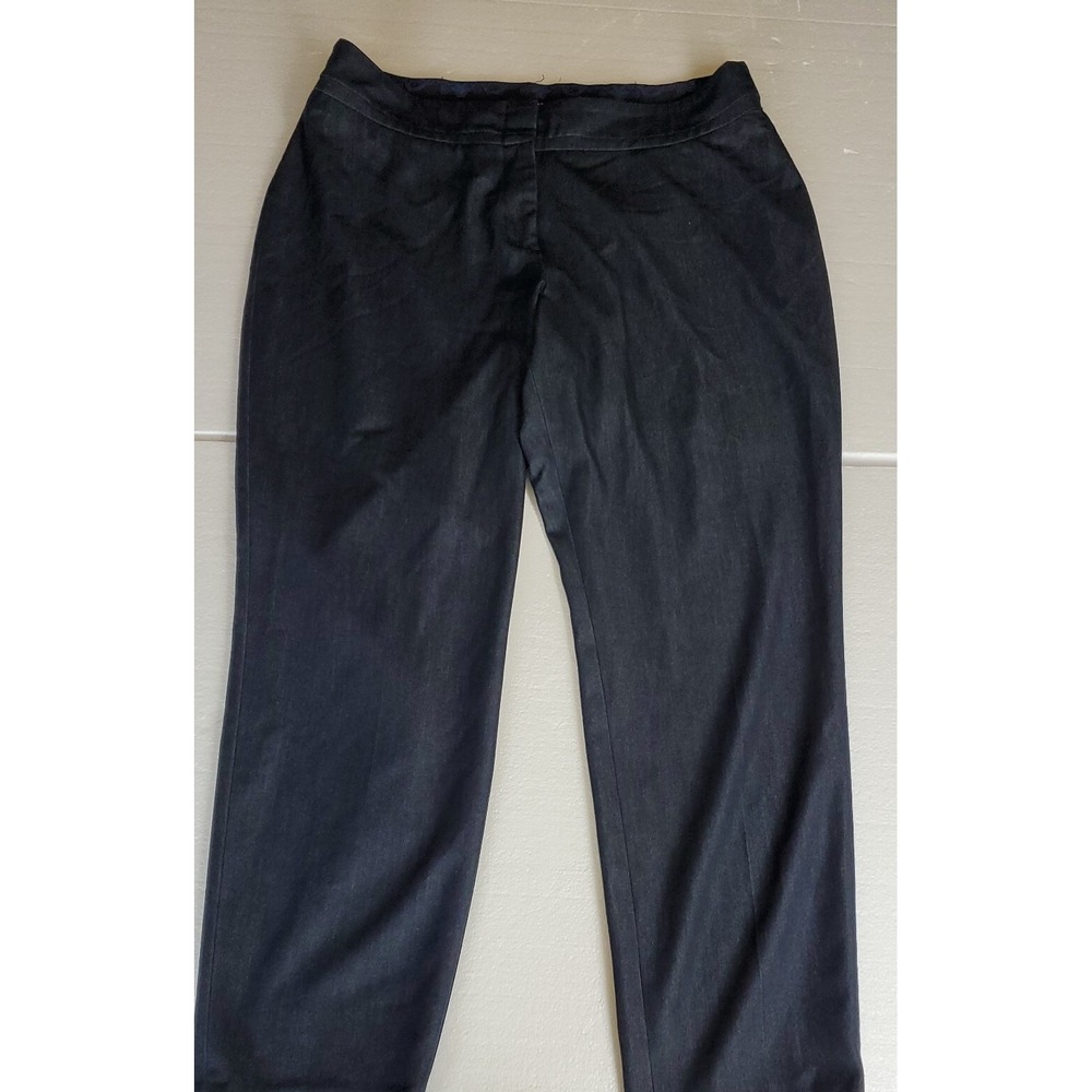 Peter Nygard Women's Sz 14 Dark Blue Pants Zip, Button Straight Leg Med Rise